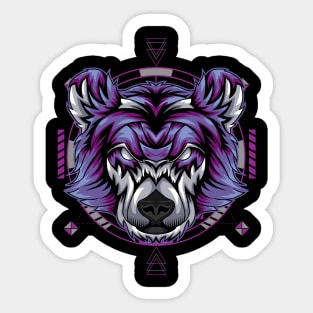 bear head miror Sticker